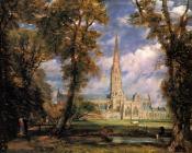 约翰康斯特布尔 - Salisbury Cathedral from the Bishops' Grounds